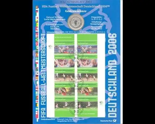 BRD, Numisblatt 4/2003, FIFA Fußballweltmeisterschaft 2006 - 4/2003