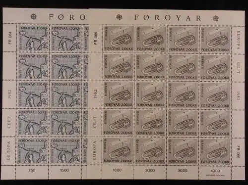 Färöer, MiNr. 70-71 Bögen, postfrisch - 690632