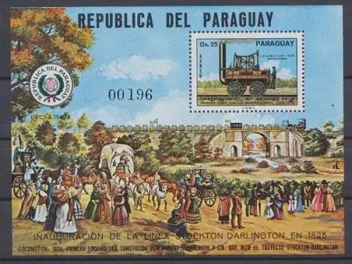 Paraguay, Eisenbahn, MiNr. Block 271 - 693814