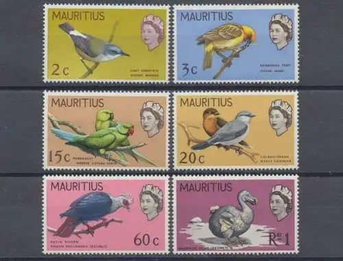 Mauritius, Vögel, MiNr. 319-324, postfrisch - 62291