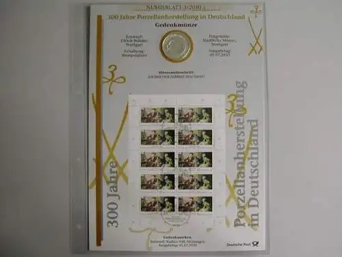 BRD, Numisblatt 3/2010, 300 Jahre Porzellanherstellung - 3/2010