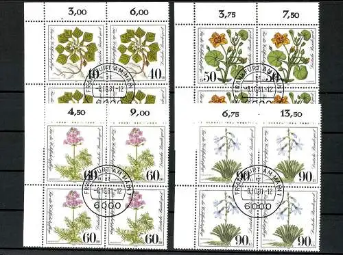 Deutschland (BRD), MiNr. 1108-1111, VB, Eckränder links oben, gestempelt - 607696