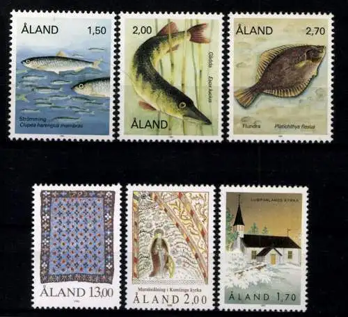 Aland, MiNr. 38-43, Jahrgang 1990, postfrisch - 610806