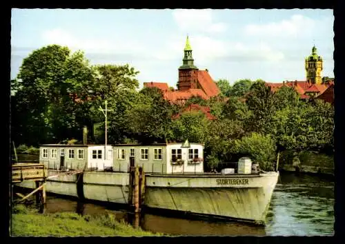 Verden / Aller, Türme vom Rathaus und Johanniskirche, Hausboot Störtebeker - 413324