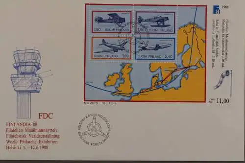 Finnland, Flugzeuge, MiNr. Block 4, FDC - 611035