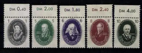 DDR, MiNr. 261-265, Oberränder, postfrisch - 611689