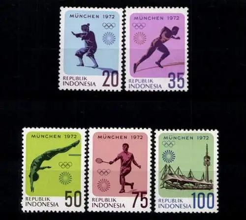 Indonesien, Olympiade, MiNr. 711-715, postfrisch - 611933