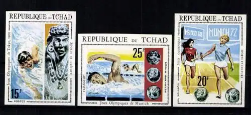 Tschad, MiNr. 379-381 B, postfrisch - 611992