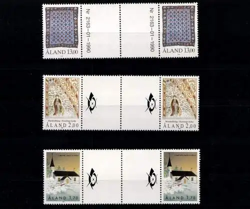 Aland, MiNr. 38-43, je ein Zwischenstegpaar Jhg. 1990, postfrisch - 610830