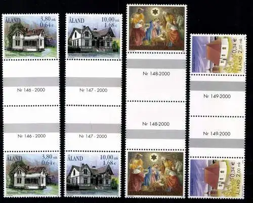 Aland, 10 Zwischenstegpaare aus 2000, postfrisch / MNH - 610840