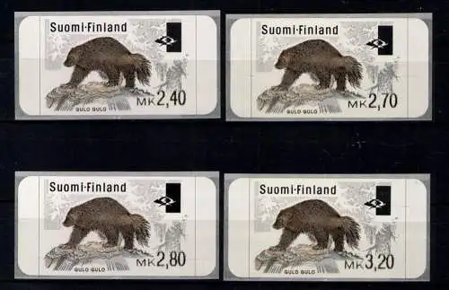 Finnland, Automaten, MiNr. 29, 4 Werte, selbstklebend, postfrisch - 610965