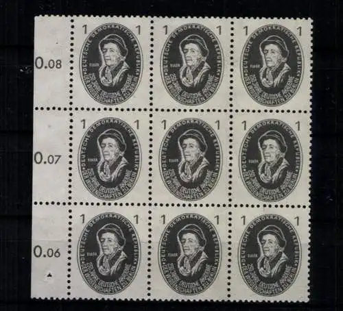 DDR, MiNr. 261, 9er Bogenteil, linker Rand, postfrisch - 611773