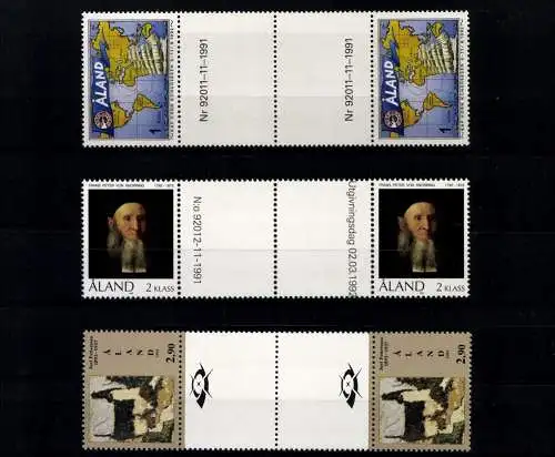 Aland, 6 Zwischenstegpaare aus 1992, postfrisch / MNH - 610832