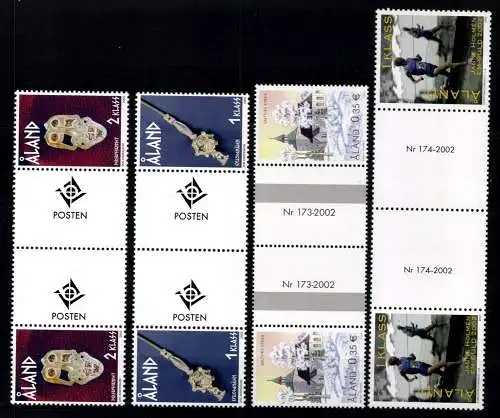 Aland, 12 Zwischenstegpaare aus 2002, postfrisch / MNH - 610842