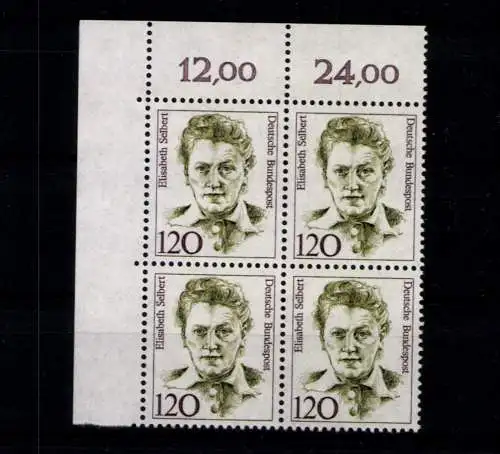 Deutschland (BRD), MiNr. 1338, 4er Block, Ecke li. oben, postfrisch - 611572