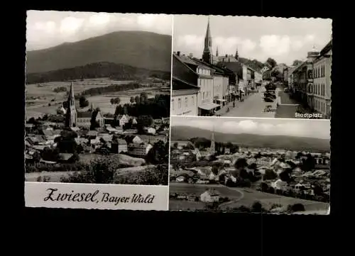 Zwiesel/Bayer. Wald, Ortsansicht und Blick auf den Stadtplatz - 414505