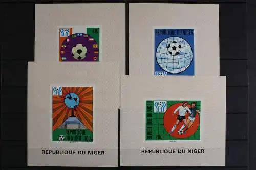 Niger, Fußball, MiNr. 619-622 B, 4 Einzelblöcke, postfrisch - 617493