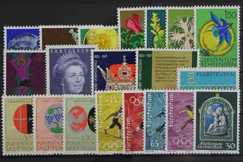 Liechtenstein, MiNr. 536-555, Jahrgang 1971, postfrisch - 617889