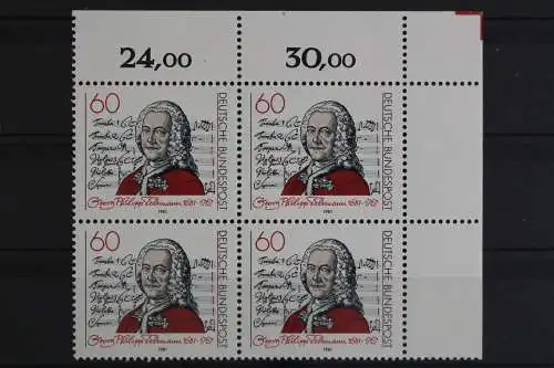 Deutschland (BRD), MiNr. 1085, 4er Block, Ecke re. oben, postfrisch - 625267