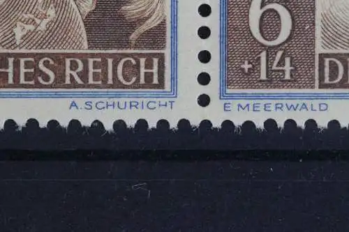 Deutsches Reich, MiNr. 821, waag. Paar, PLF f 44, postfrisch - 625330