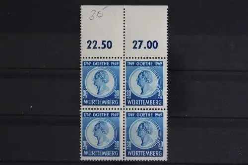 Franz. Zone Württemberg, MiNr. 46, VB, Oberrand, postfrisch - 621157