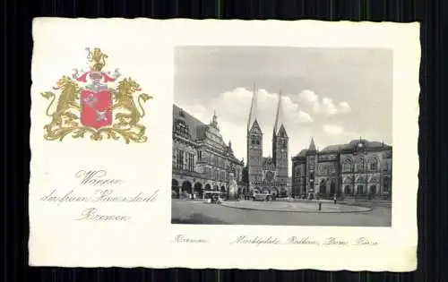 Bremen, Marktplatz, Rathaus, Dom, Börse, Prägewappen - 416647