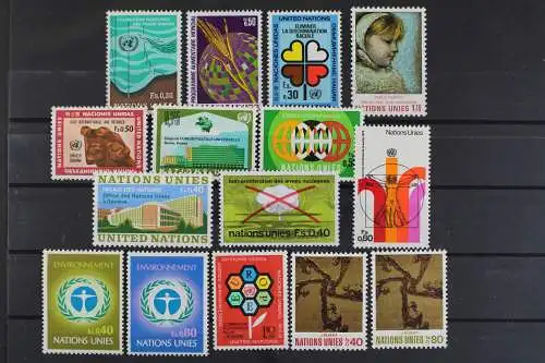 UNO Genf, MiNr. 15-29, Jahrgang 1971 u. 1972, postfrisch - 620837