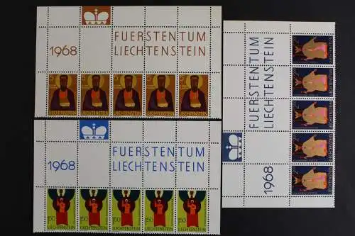 Liechtenstein, MiNr. 500-502, 5er Bogenteil, postfrisch - 621597