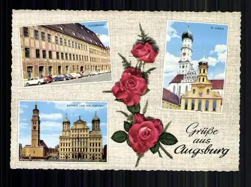 Augsburg, Fuggerhaus, St. Ullrich, Rathaus u. Perlachturm, Rosen - 417592