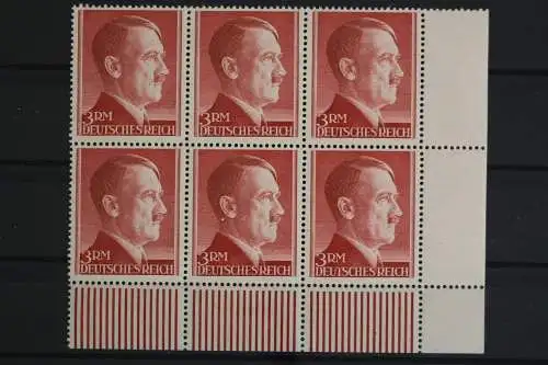 Deutsches Reich, MiNr. 801 B, 6er Block, Ecke re. unten, postfrisch - 624537