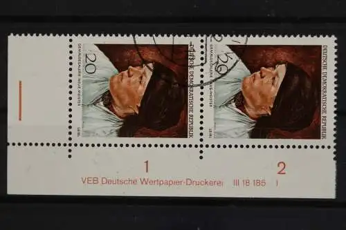 DDR, MiNr. 1395, senk. Paar, Ecke re. unten, DV I, gestempelt - 629256