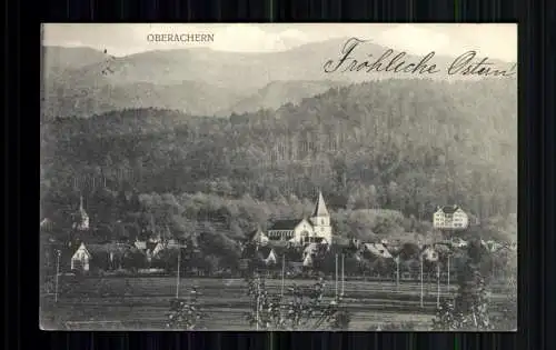 Oberachern, Ortsansicht mit Kirche, Feldpostkarte - 416416