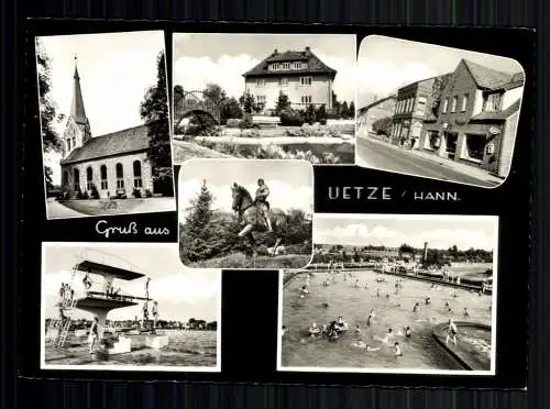 Uetzen, 6 Bilder Karte, u. a. Freibad - 417302