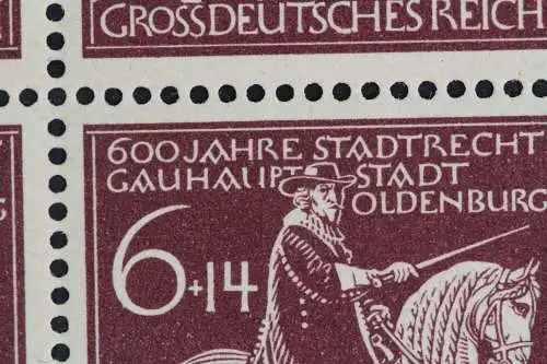 Deutsches Reich, MiNr. 907 PLF I, 9er Block, Ecke li. oben, postfrisch - 625698