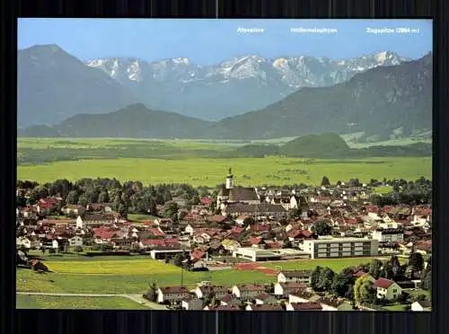 Murnau am Staffelsee, Teilansicht, Murnauer Moos und Wettersteingebirge - 417777