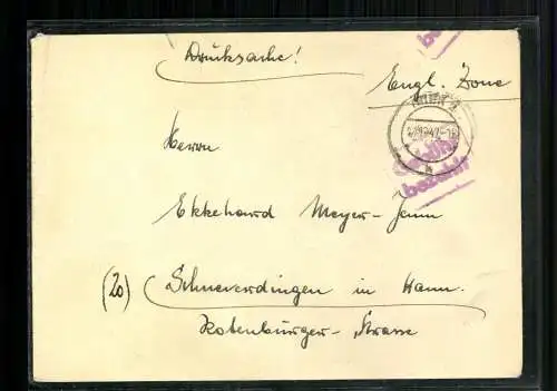 Trier, violetter "Gebühr bezahlt" Stempel auf Drucksache - 510229