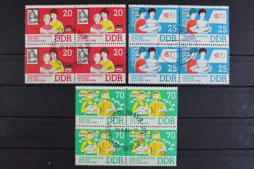 DDR, MiNr. 1030-1032, Viererblöcke, gestempelt - 628606