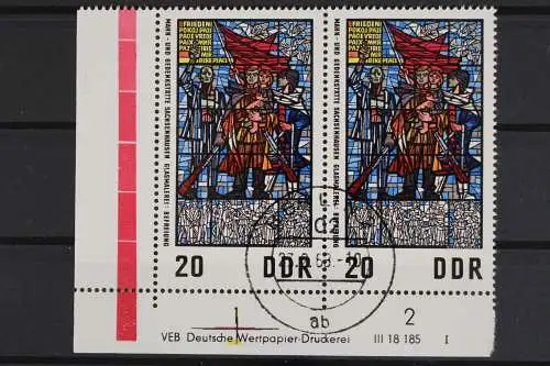 DDR, MiNr. 1347, waag. Paar, Ecke li. unten, DV I, gestempelt - 629243