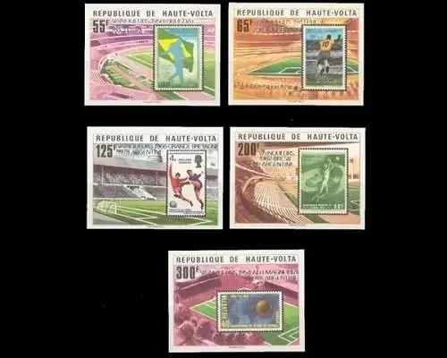 Obervolta, Fußball, MiNr. 740-744 B, WM 1978, postfrisch - 693943