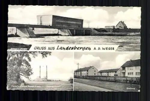 Landesbergen, Kr. Nienburg, Wasserkraftwerk, Dampfkraftwerk, Siedlung - 418004