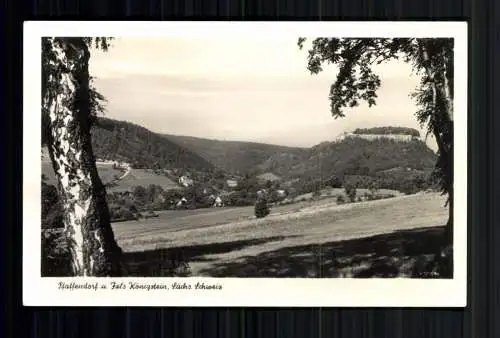 Pfaffendorf, Sächs. Schweiz, Blick zum Ort und Fels Königstein - 418076