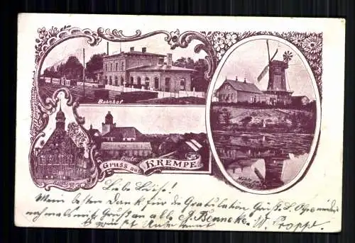 Krempe (Steinburg), Bahnhof, Mühle, Rathaus, Kirche - 419425