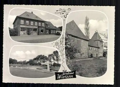 Wietzen, Kr. Nienburg, Geschäftshaus, Kirche, Freibad - 418289