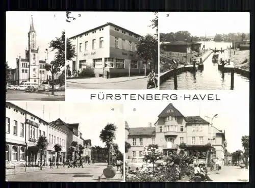 Fürstenberg/Havel, Kirche, "Rats-Cafe", Schleuse, Rathaus, HO-Hotel - 419550