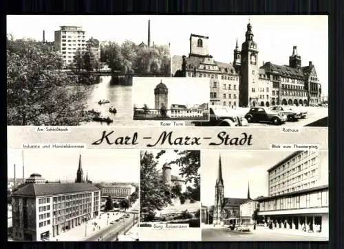 Karl-Marx-Stadt, Roter Turm, Rathaus, Burg Rabenstein, Theaterplatz - 418693