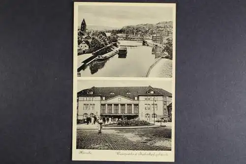 Hameln, Weserpartie und Bahnhofsgebäude - 418986