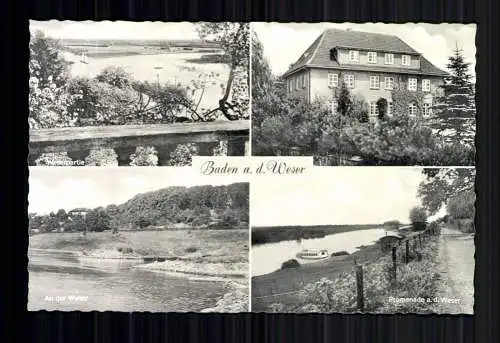 Baden, OT von Achim LK Verden, Weserpartie, Promenade, Wohnhaus - 419281