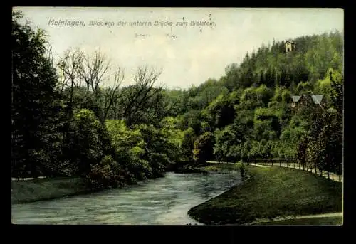 Meiningen/Thür., Blick von der unteren Brücke zum Bielstein - 419790