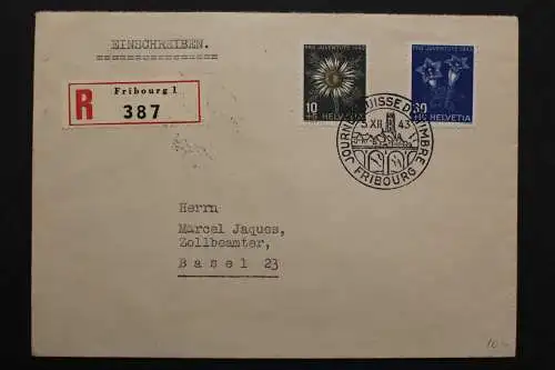 Schweiz, MiNr. 427, R-Brief mit Zusatzfrankatur, 1943 - 511614