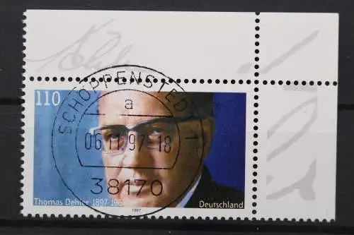 Deutschland (BRD), MiNr. 1963, Ecke re. oben, zentrischer Stempel, EST - 636872